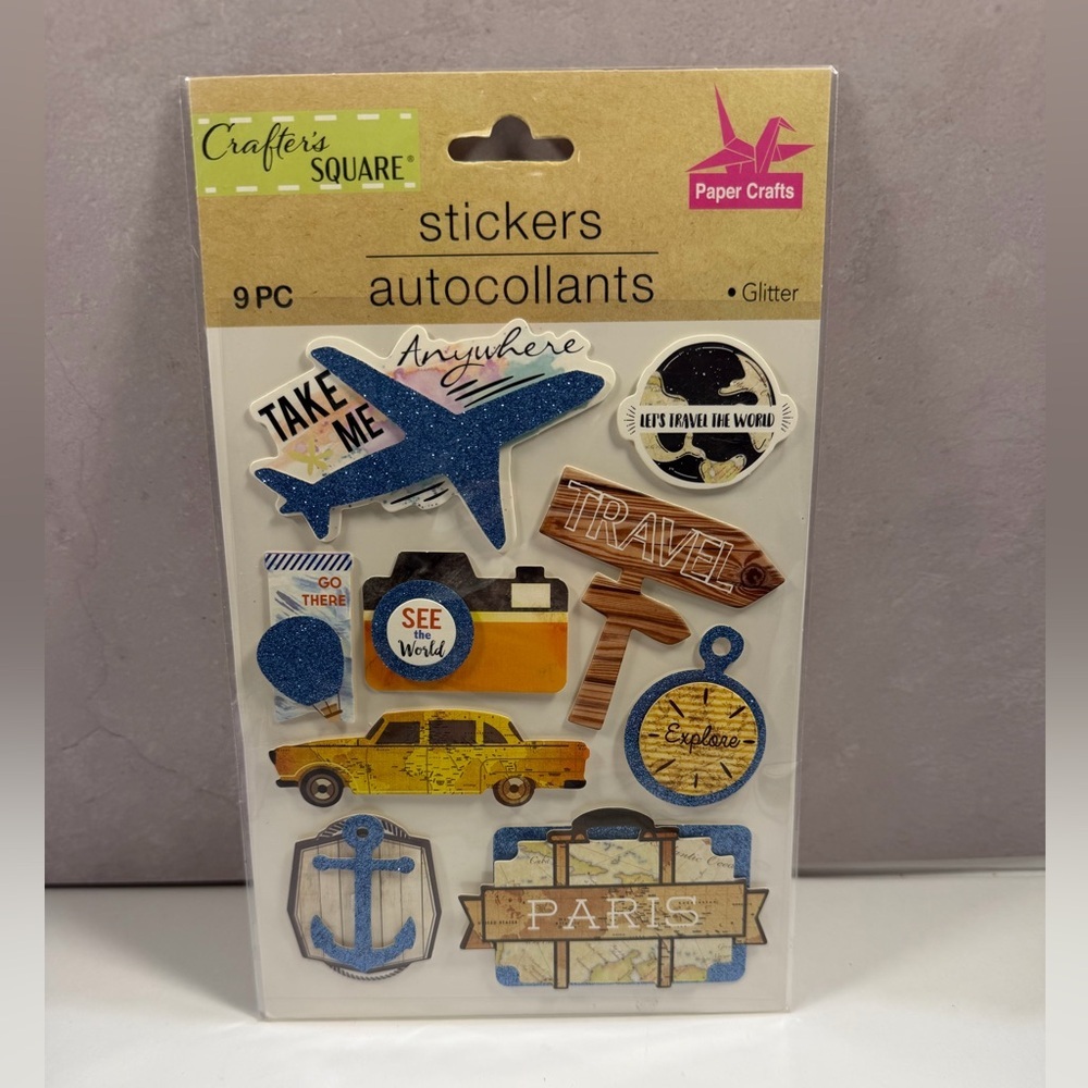 🩷5/$10 Travel Sticker Pack - Blue, Yellow & Brown